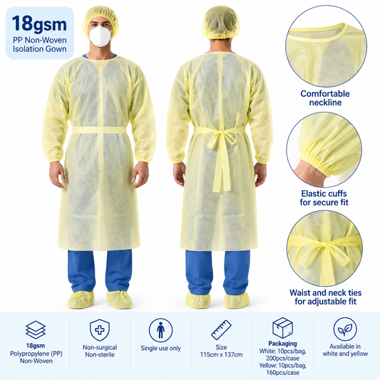 Disposable Isolation Gown 18gsm