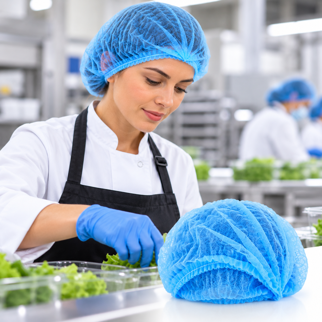 Disposable Hair Nets – Blue Crimped 21" – 1000 Pack