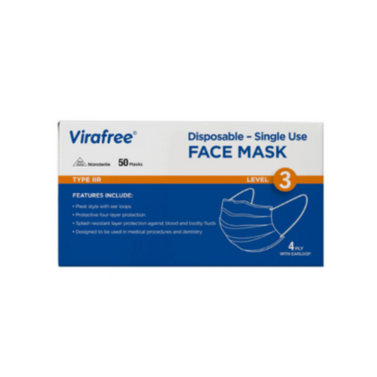 Virafree Surgical Face Mask 4 Ply Type IIR