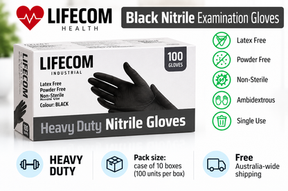 Lifecom Black Nitrile Gloves – 1000 pcs