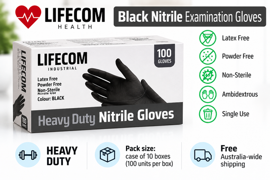 Lifecom Black Nitrile Gloves – 1000 pcs