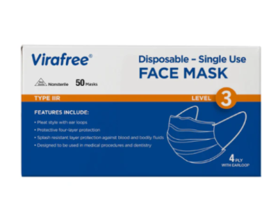 Virafree Surgical Face Mask 4 Ply Type IIR